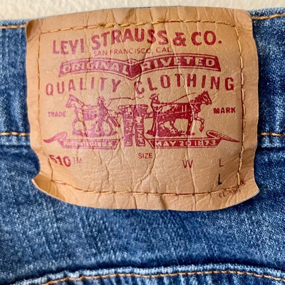 🔥 Levi's | Medium Wash Y2K Red Tab 510 Lower Rise Slim Fit Sz 14 Long - Picture 10 of 11